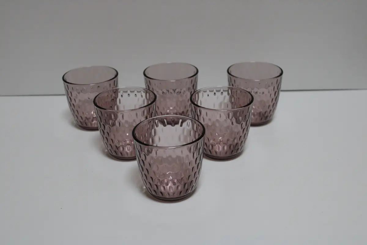 40011046 Vasos de cristal color purpura